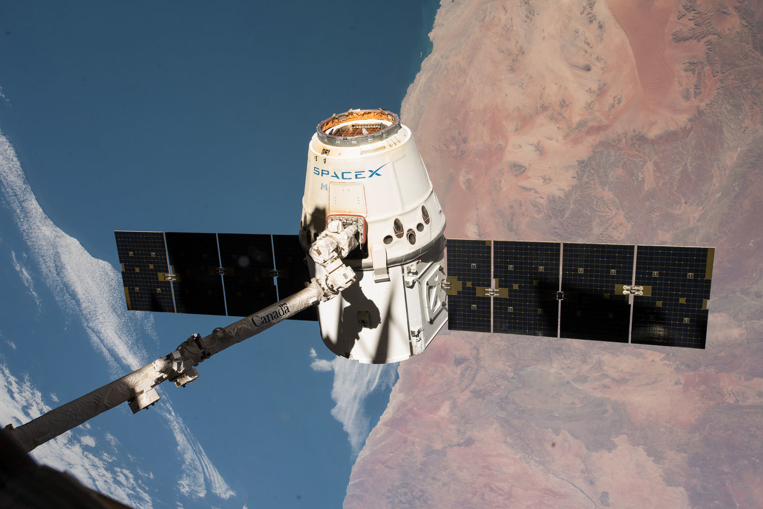 SpaceX Dragon arrived to the International Space Station this morning with over 5,700 pounds of cargo!