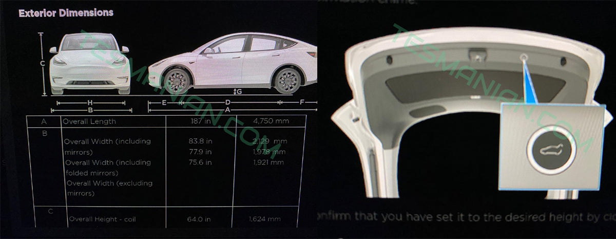 Exklusive Abmessungen, Gewicht und Leistung des Tesla Model Y im Gelän