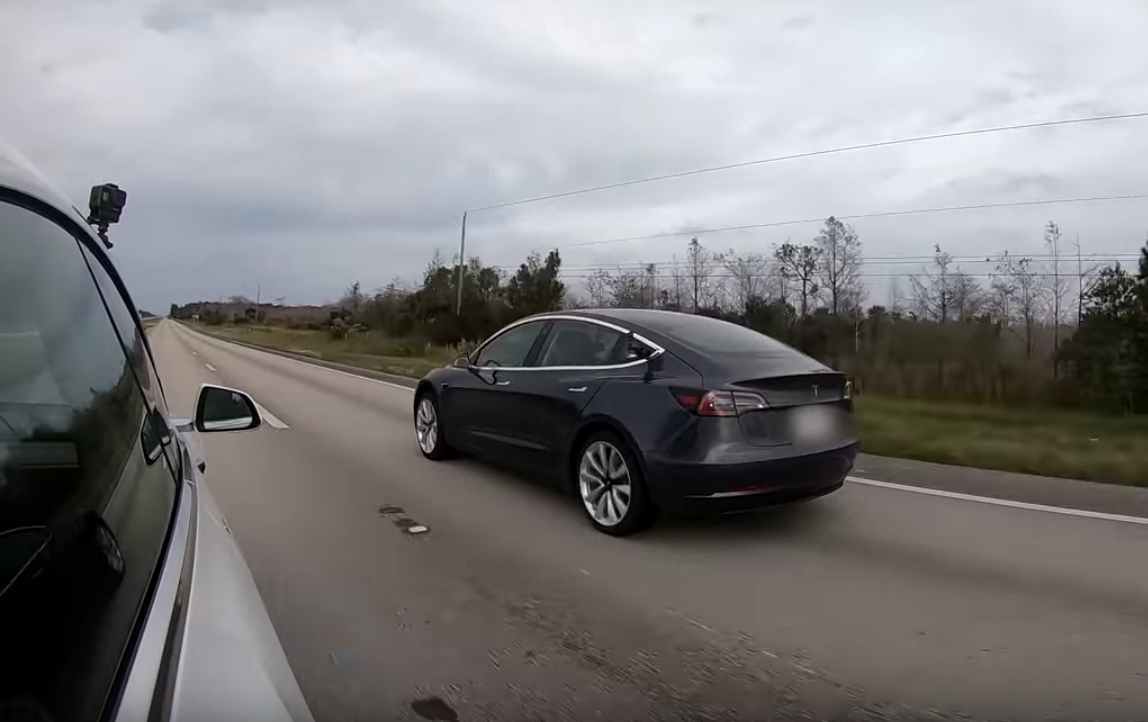 Tesla Model 3 with Acceleration Boost Holds Its Own Against Model