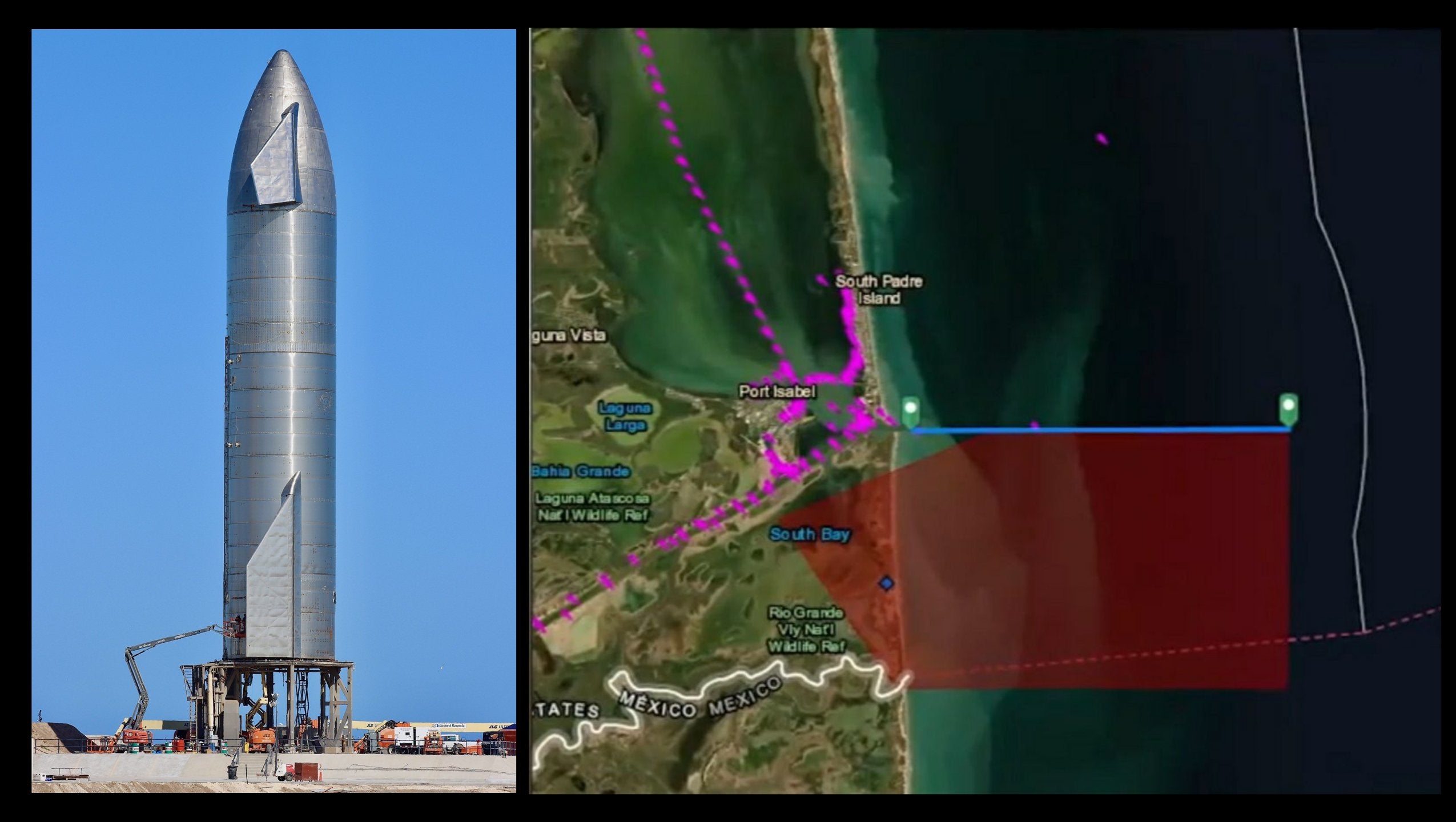 SpaceX issues a 'self-destruct zone' in the Gulf of Mexico in case Starship SN8's debut test flight fails