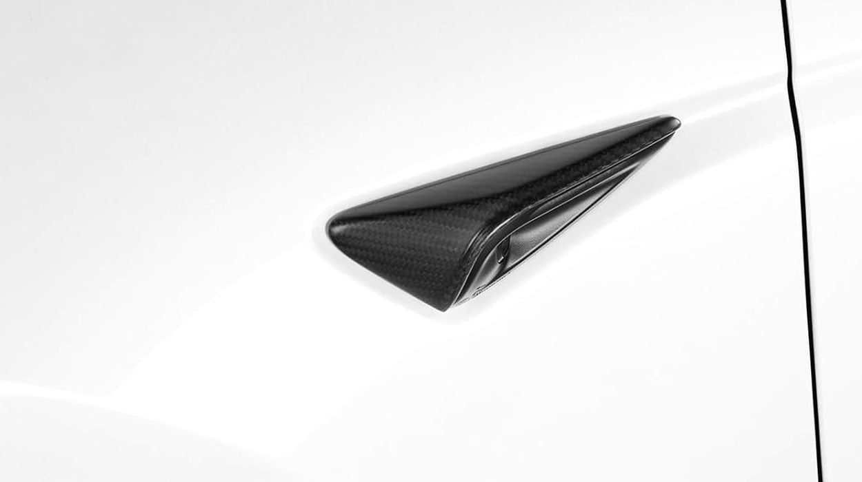 2025-2026 Tesla Model Y Juniper / Model 3 Highland Carbon Fiber Side Camera Covers - Matte Carbon - 3