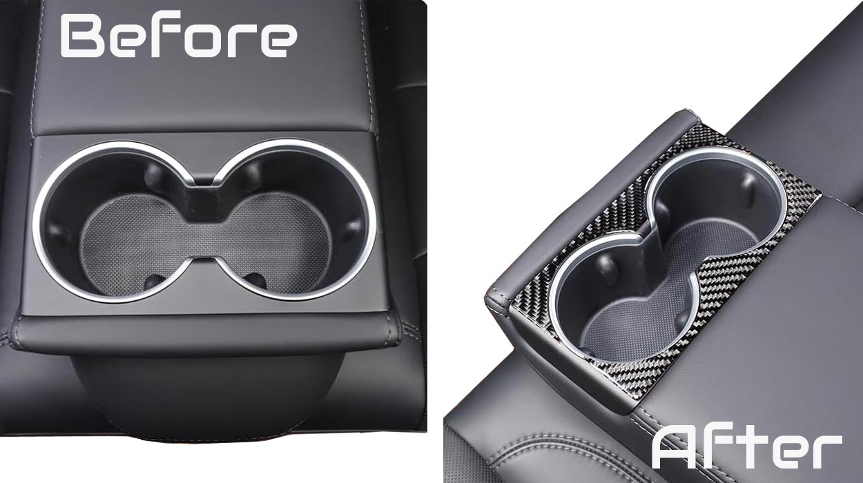 2024-2025 Tesla Model 3 Highland Rear Armrest Cup Holder Trim - 3