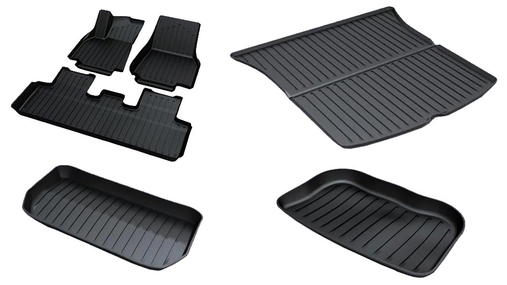 Floor Mats for Tesla Model Y 2020-2024, XPE Material, Black, 4