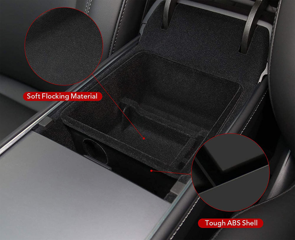 Tesla Model Y & Model 3 Secret Armrest Storage Tray - 3