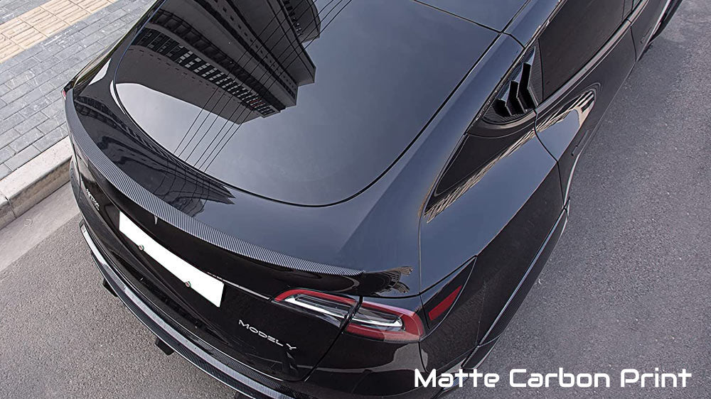 Tesla Model Y Rear Trunk Spoiler - Matte Carbon Print - 2