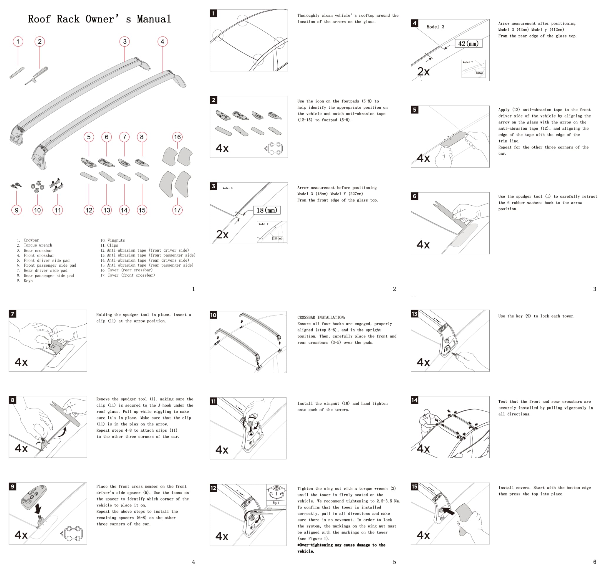 Tesla Model Y Roof Rack Installation Instruction