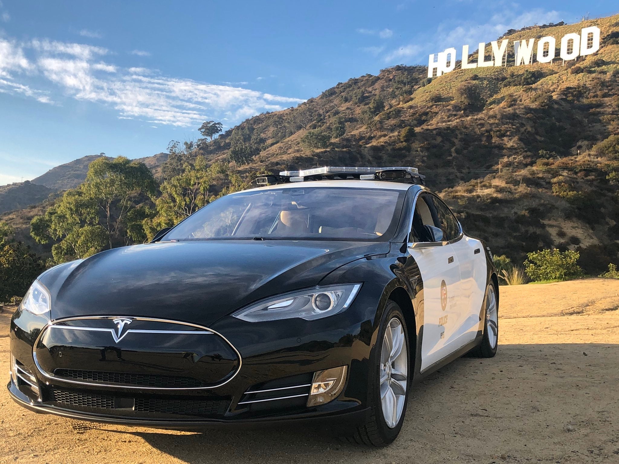 LAPD Hollywood Division tests out Tesla patrol car