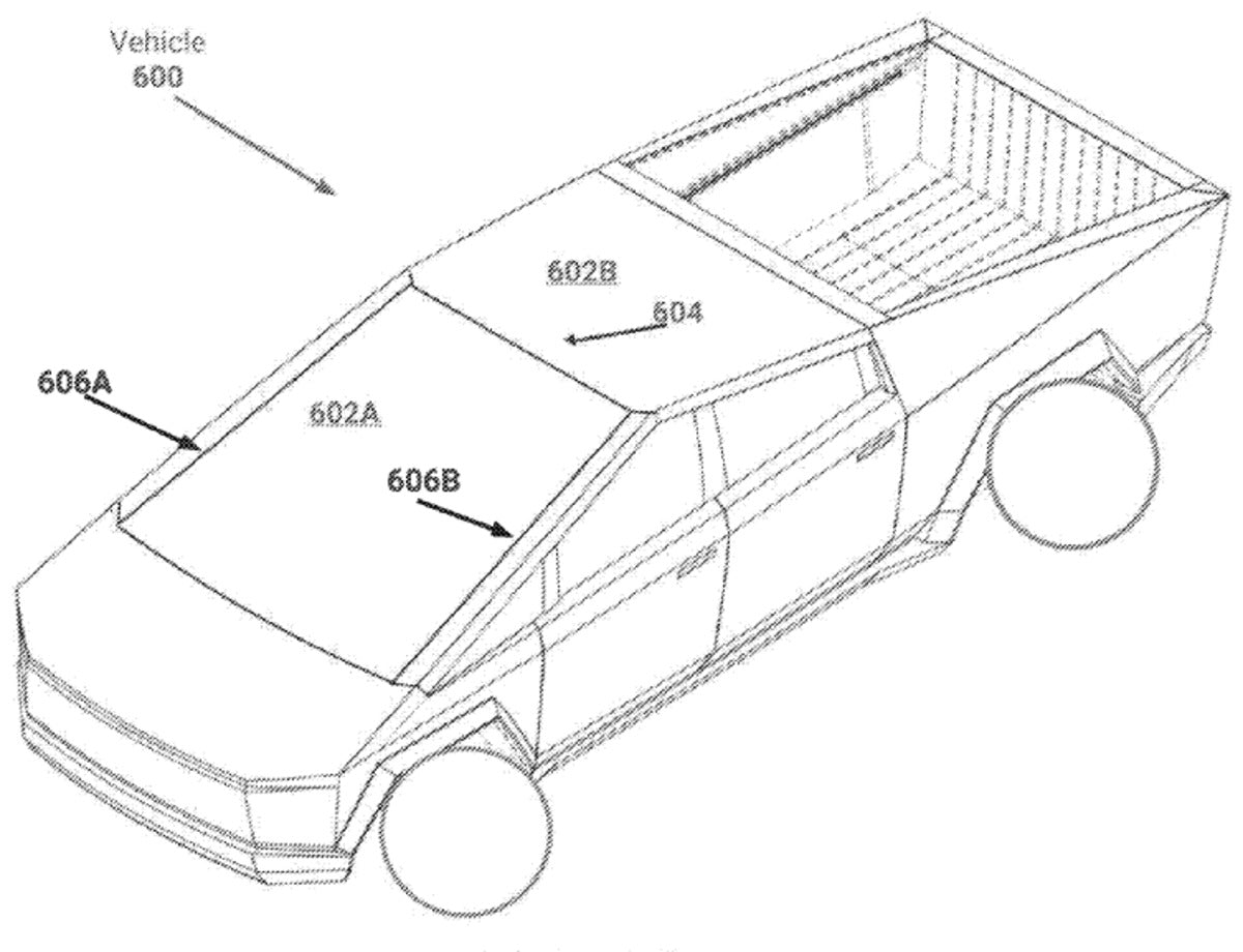 Tesla Patents Glass for Cybertruck with Feature Lines & Curves