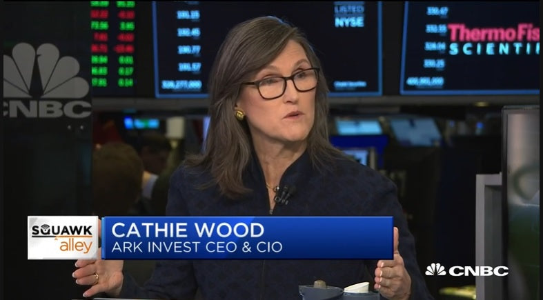 Catherine Wood said she sees Tesla rise to $6,000 in five years
