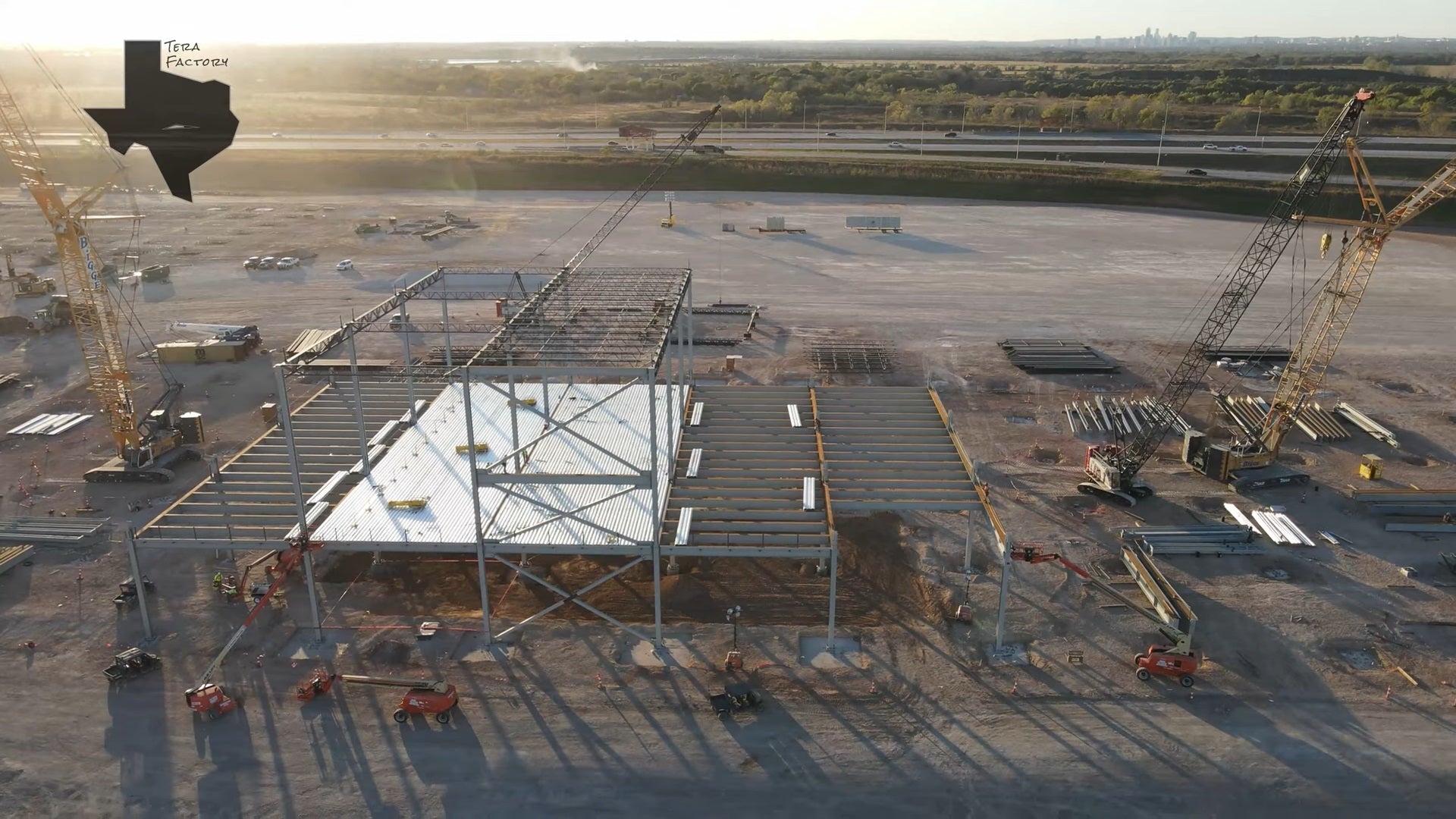 Tesla Giga Texas Construction Speeds Ahead as Footers, Pillars, Beams Go in, & Some Buildings Readying to Take Form
