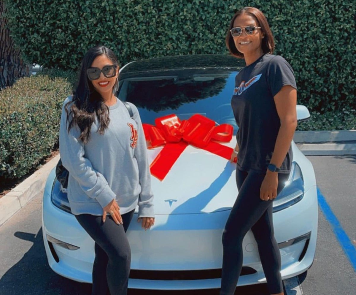 Surprise Tesla Model 3 Gift Stuns Kobe Bryant's Sister Sharia