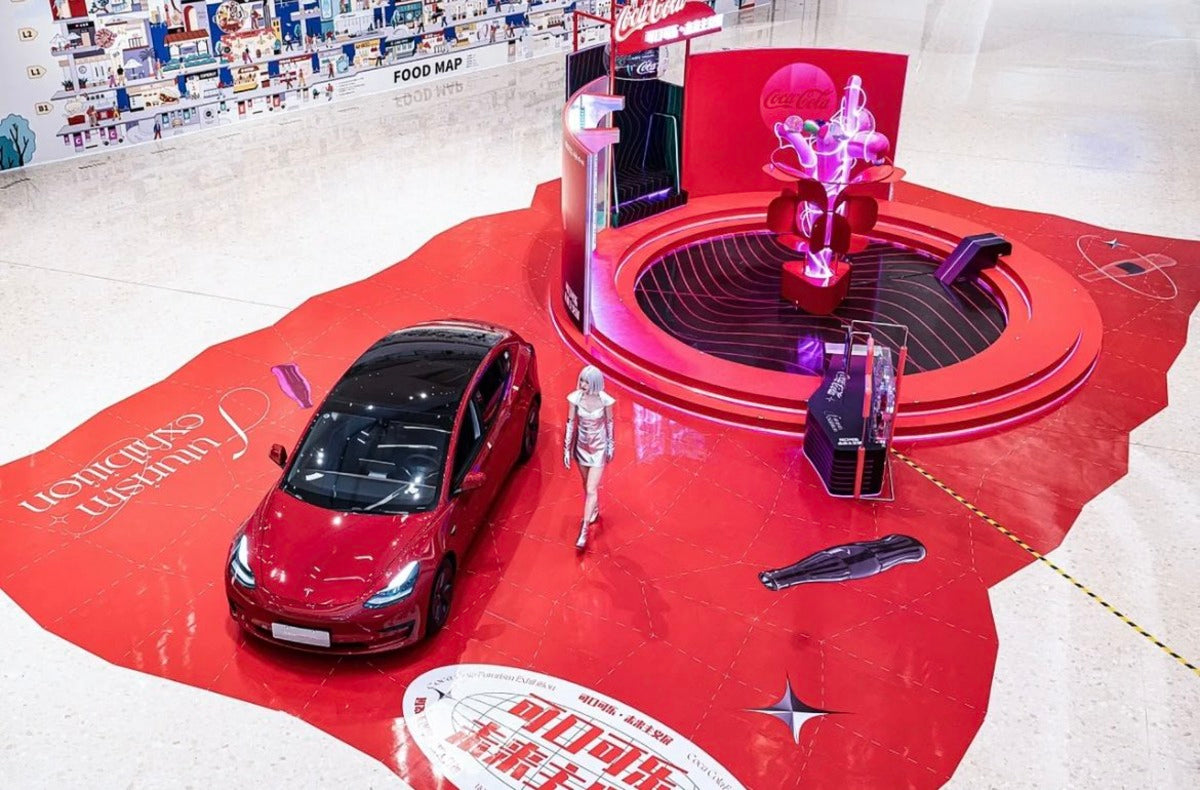 Tesla Model 3 Becomes Accent for Coca Cola Futurism Exhibition in China