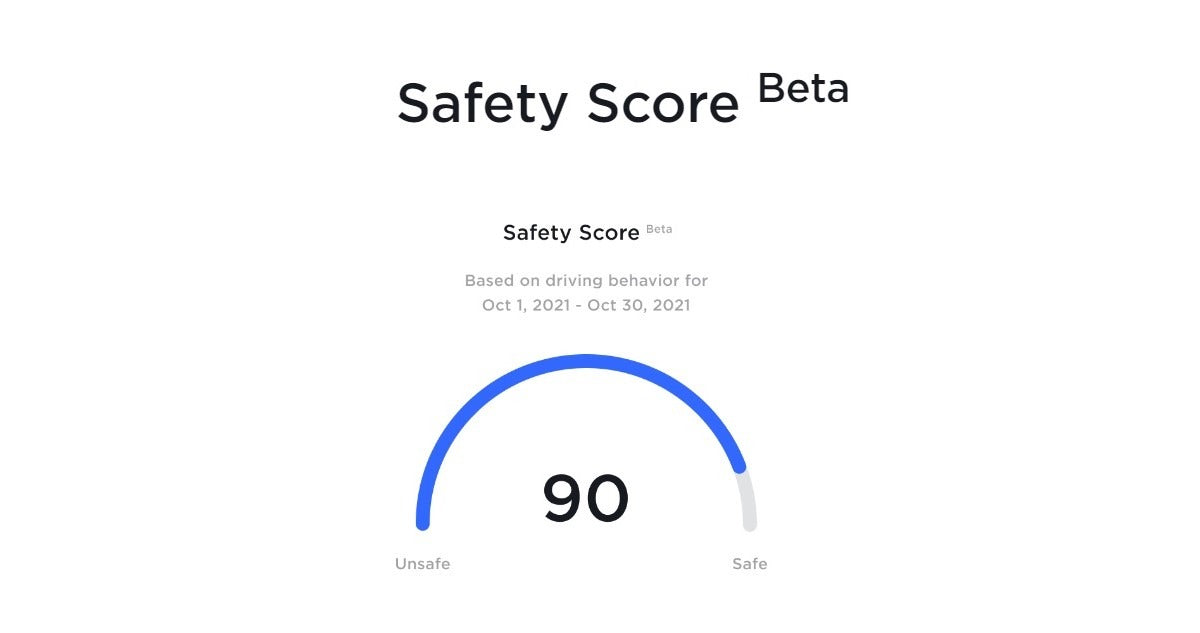 Tesla Releases Safety Score Beta Version 1.2
