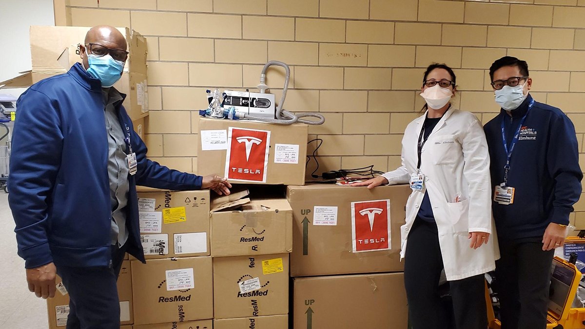 NYC Health + Hospitals/Elmhurst in Queens received 40 ventilators from Tesla