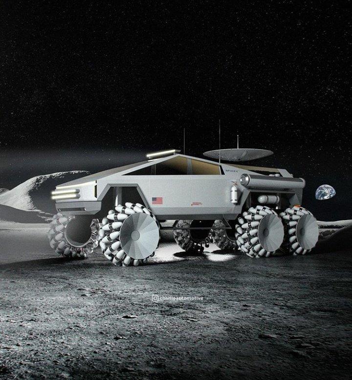 Tesla Cybertruck Fans Made SpaceX NASA Crossover Version Moon Rover