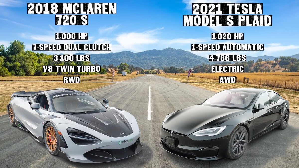 Tesla Model S Plaid Outperforms Heavily Modified McLaren 720S in Combat Marking End of the ICE Age