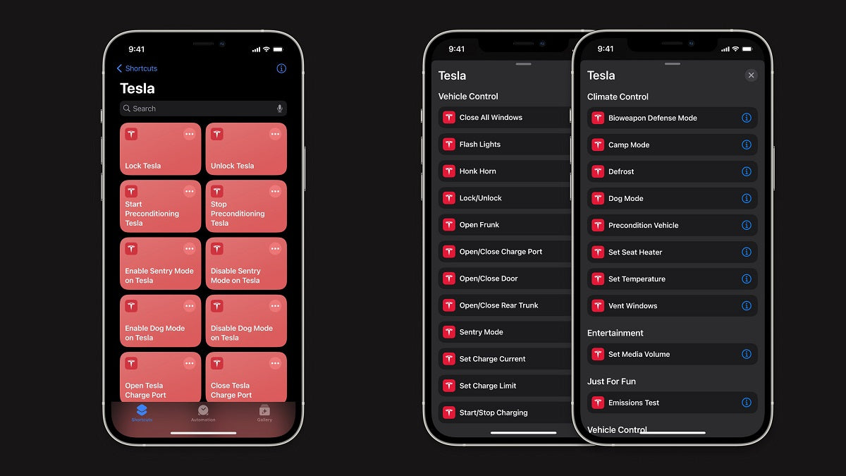 Tesla App Now Supports Apple Shortcuts