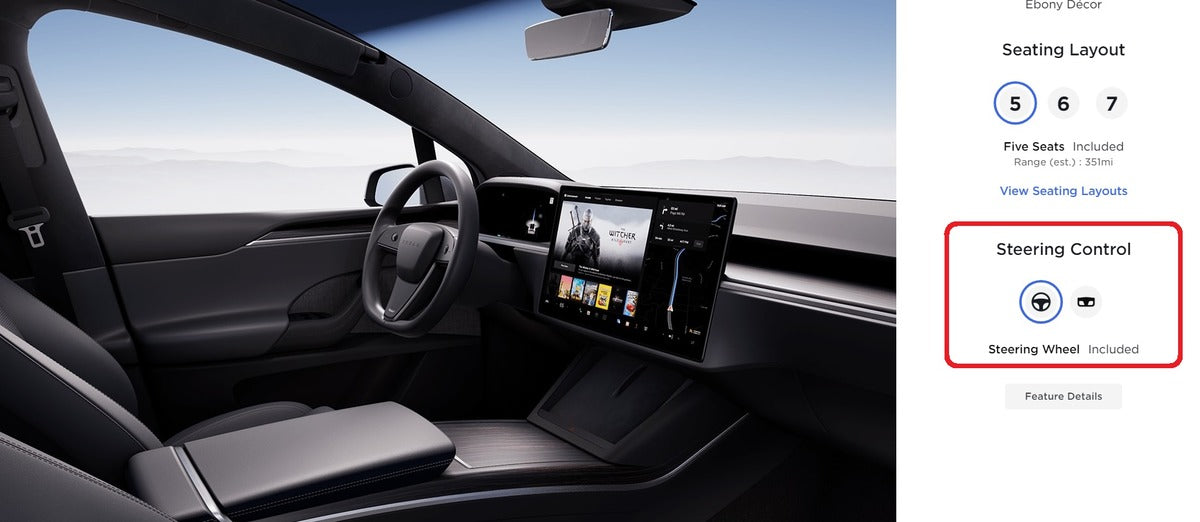 Tesla Offers Choice Between Regular Steering Wheel & Yoke for Refreshed Model S & X
