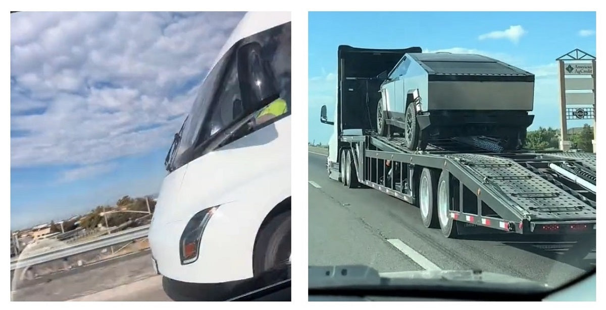 Tesla Semi Seen Transporting Cybertruck