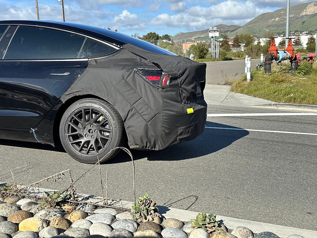 'Project Highland' Tesla Model 3 with New Wheels Spotted in Testing