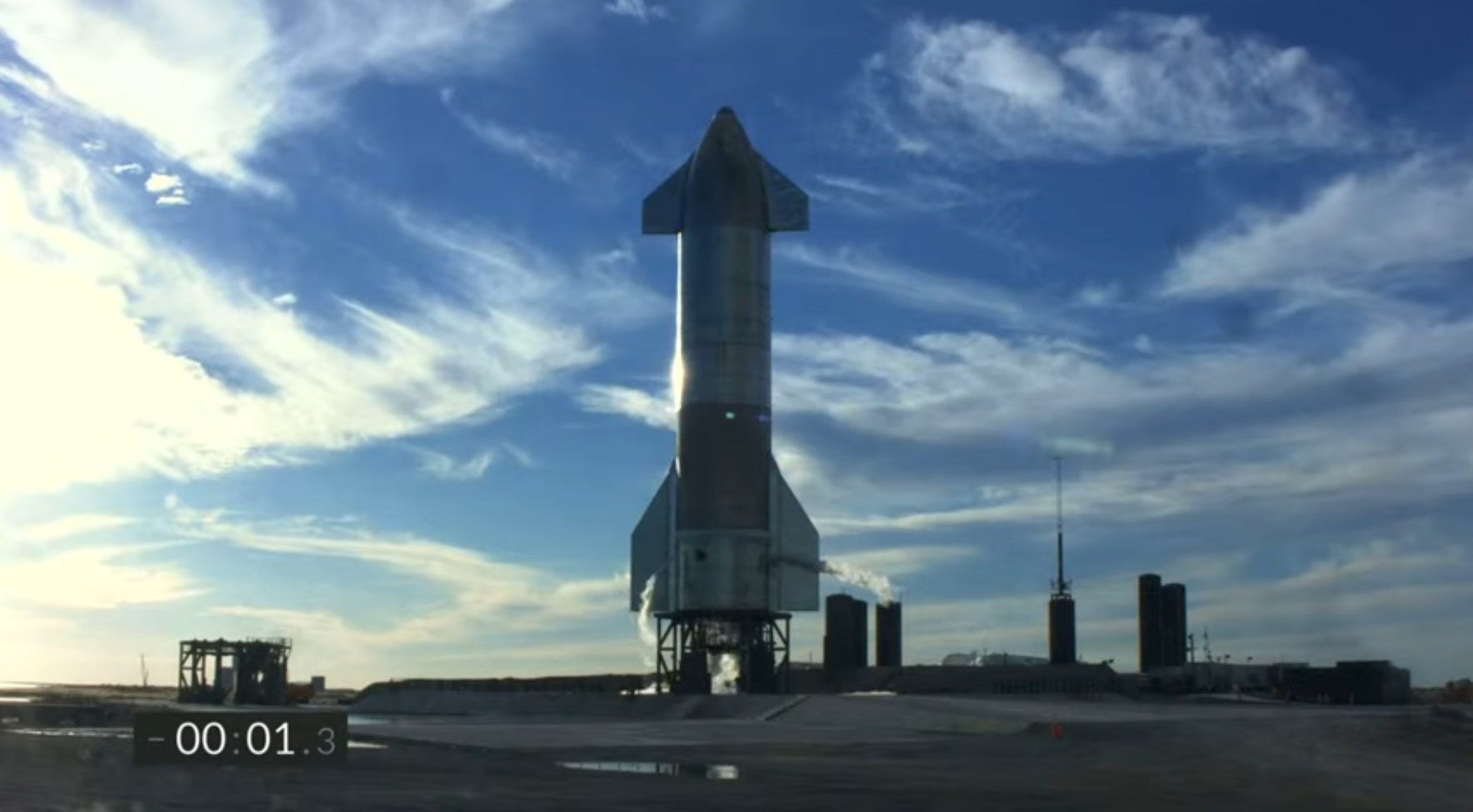 SpaceX Starship SN8 first launch attempt Auto-Aborts at T-1 second [VIDEO]