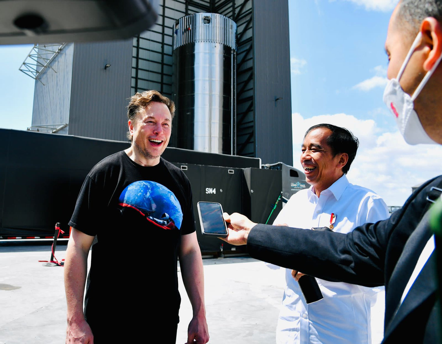 The President of Indonesia Meets Elon Musk At SpaceX Starbase Texas