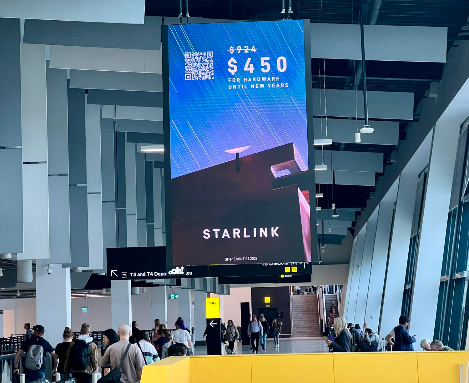 SpaceX displays Starlink discount advertisement at an Airport in Australia