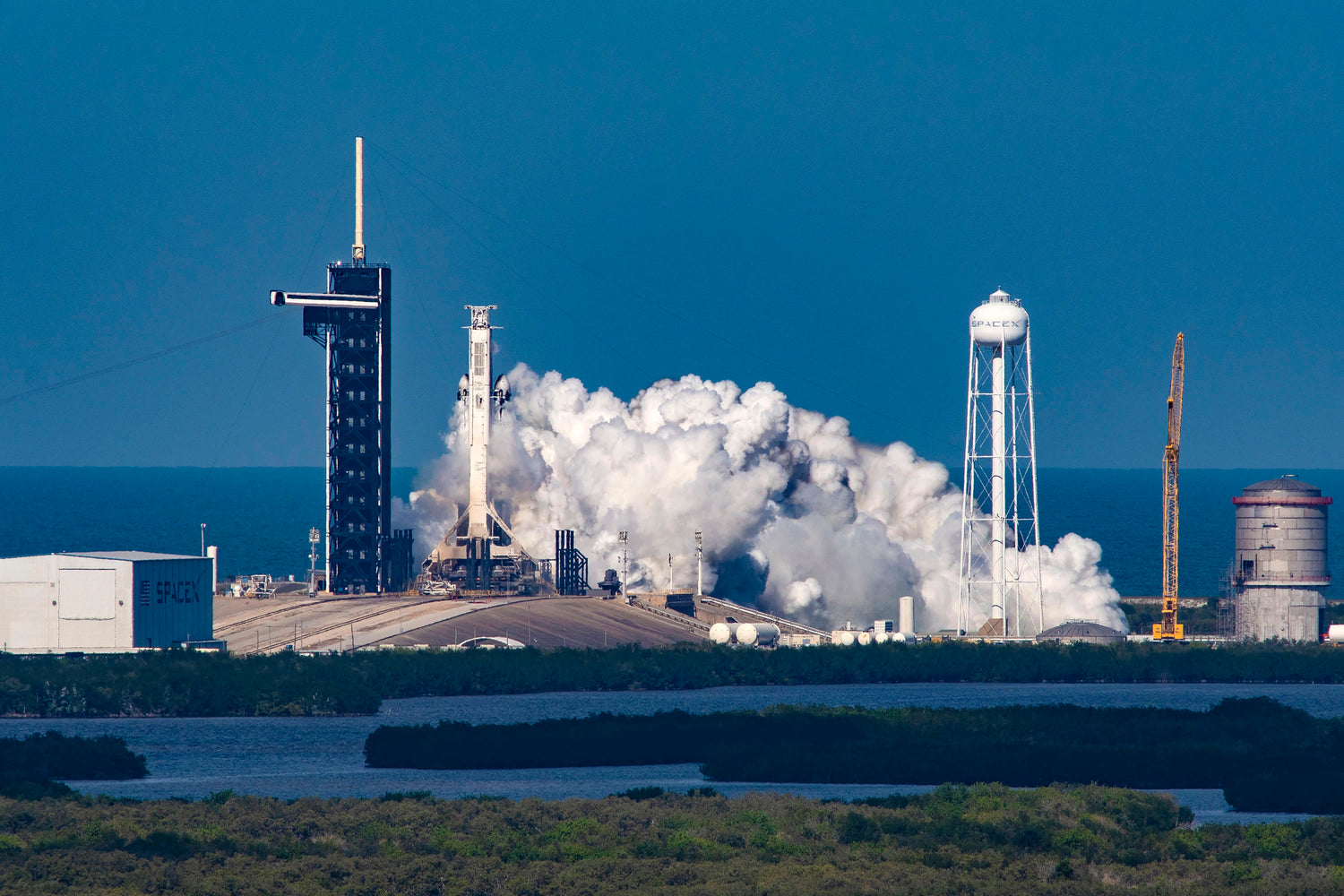 SpaceX completes Falcon Heavy static-fire test ahead of launching the U.S. Space Force's USSF-67 Mission