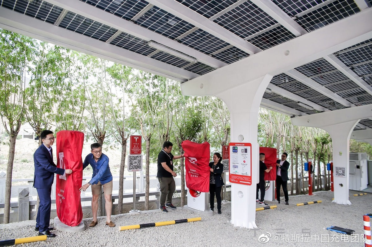 Tesla  Launches First Renewable Energy Supercharger with Powerwall in China