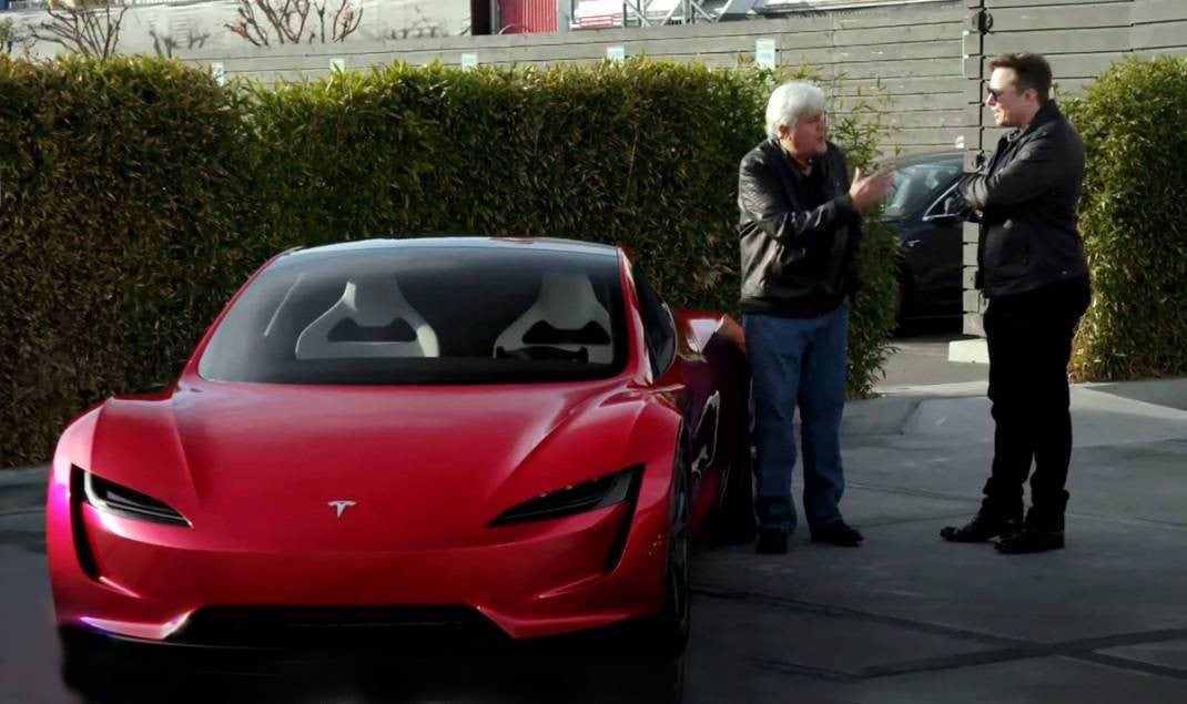 Tesla CEO Elon Musk Talks About Roadster 2.0 in Jay Leno's Garage
