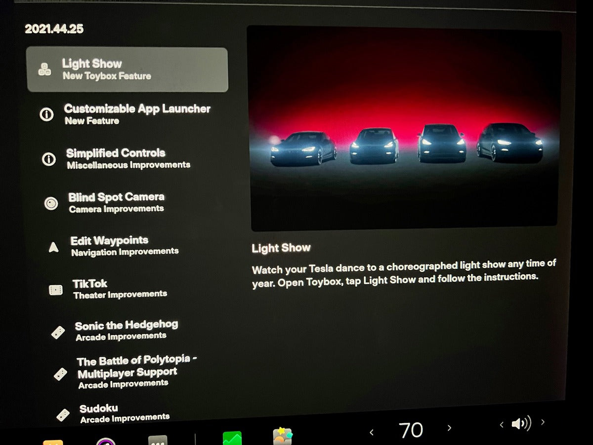 Tesla Holiday Update Brings TikTok, Light Show, Sonic the Hedgehog, Blind Spot Camera, Waypoints & More