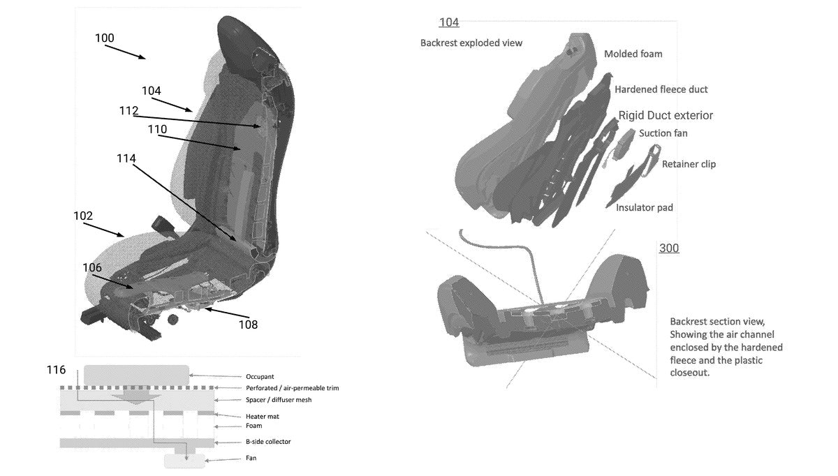 Tesla Patents "Enhanced vehicle seat ventilation and construction techniques"