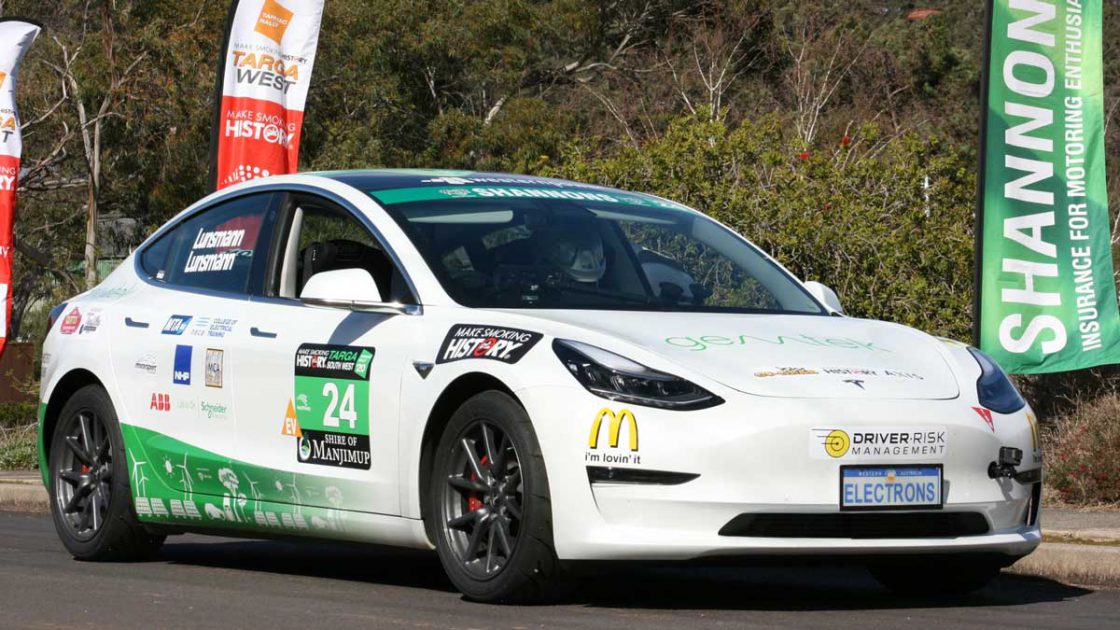 Tesla Model 3 Becomes 1st EV To Win Targa South West Rally Race in Western Australia