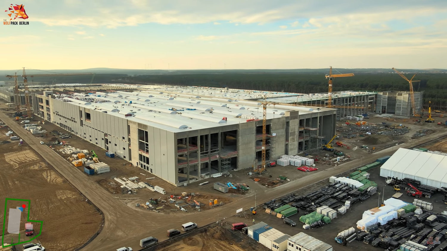 Tesla Giga Berlin Speed Continues to Stun as Construction of the Outer Shell Nears Completion