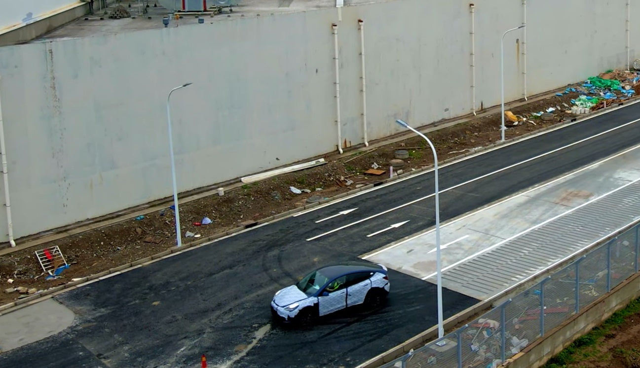 Tesla MIC Model Y Now Spotted on Giga Shanghai Test Track as Mass Production Grows More Imminent