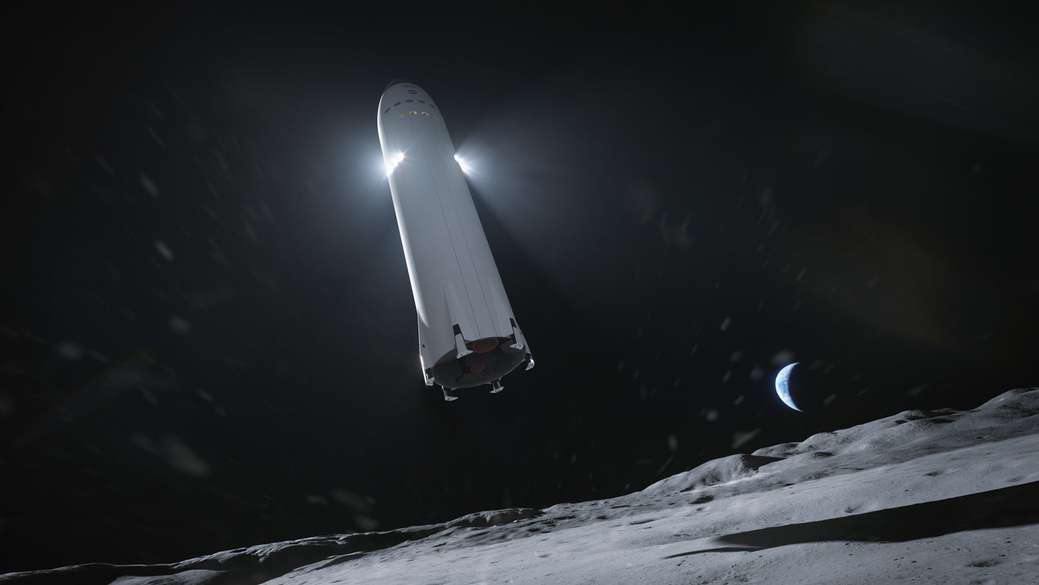 A Space Race begins as SpaceX competes to develop a Starship Lunar Lander for NASA