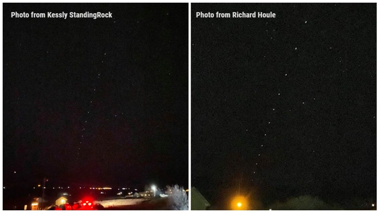 SpaceX Starlink satellites seen over Montana last night
