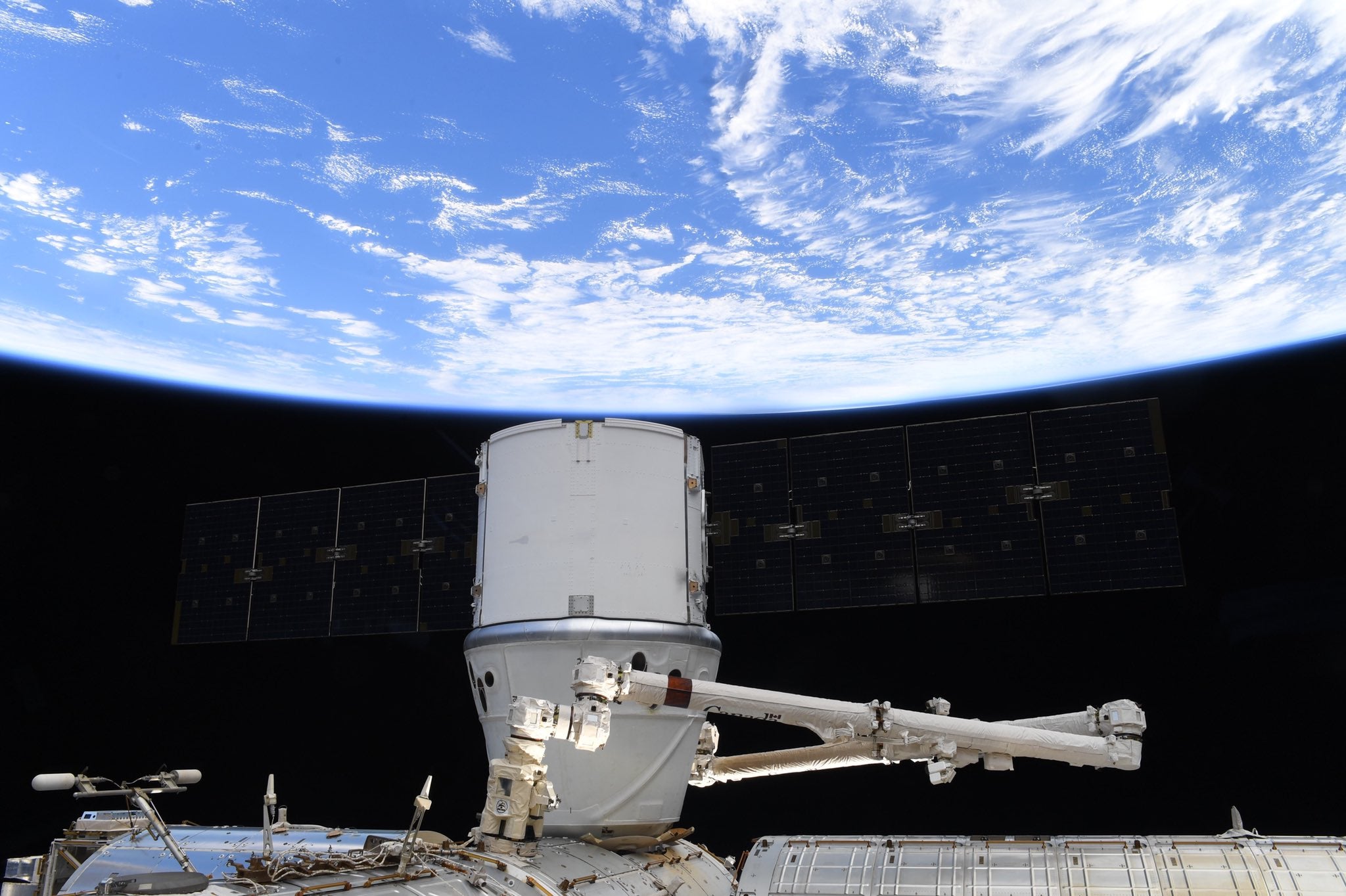 SpaceX Dragon docked to the Space Station today -Expedition 62 NASA Astronauts will unload the cargo