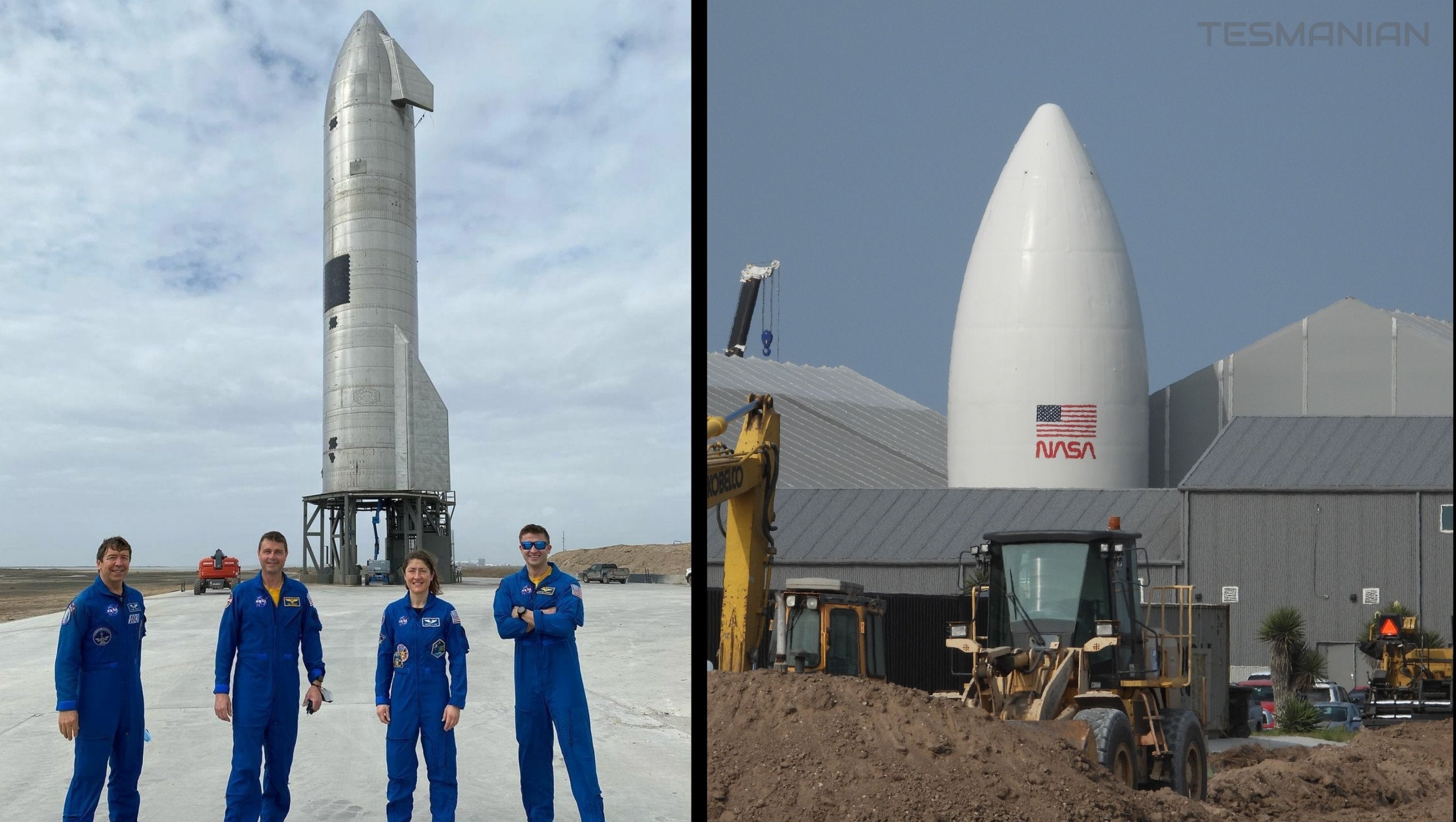 NASA Astronaut Crew Visits SpaceX Starship Launch Site In South Texas