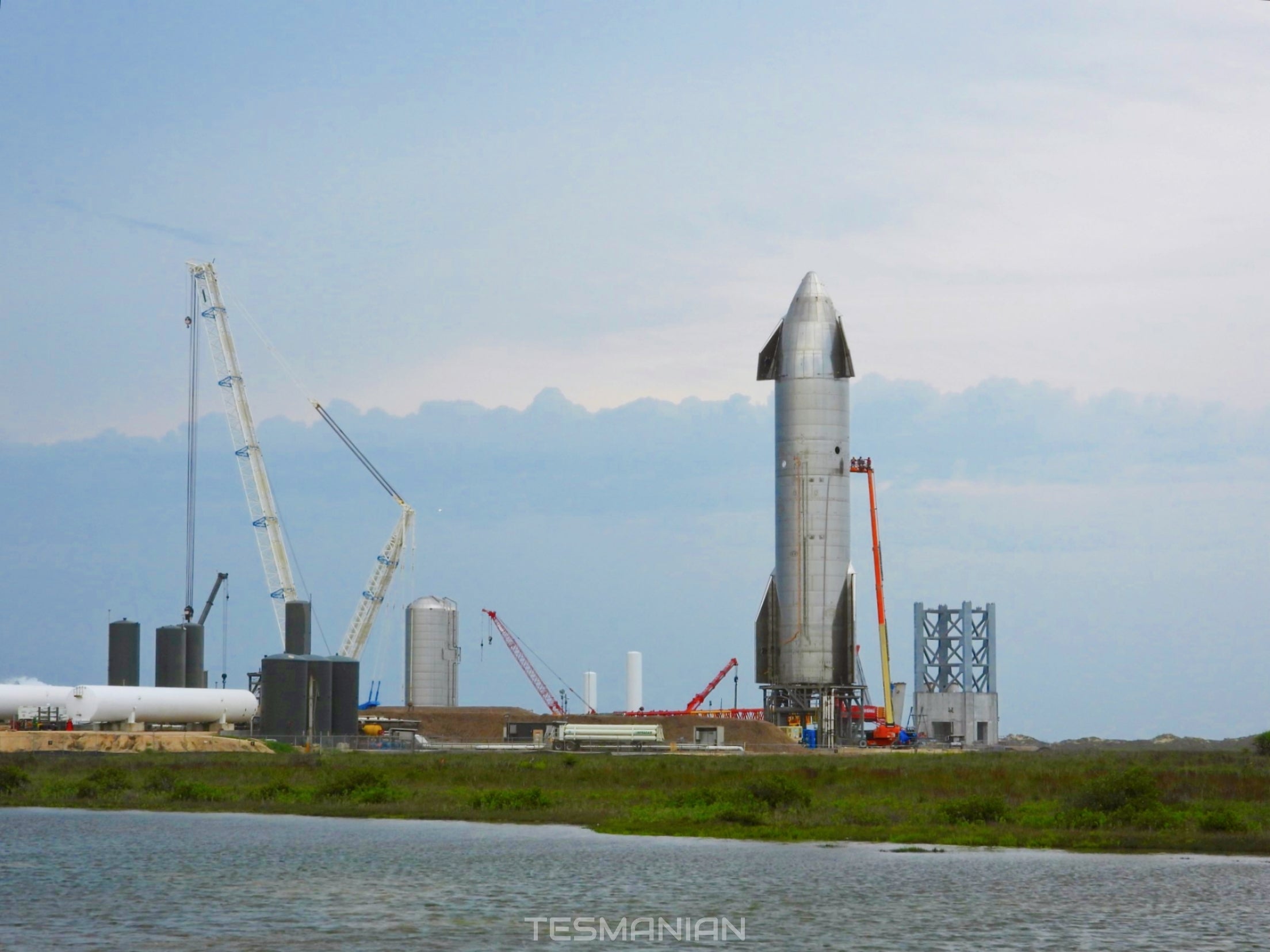 SpaceX Is Building Starship's Orbital Launch Tower Ahead Of Potential Test Flight To Orbit This Summer