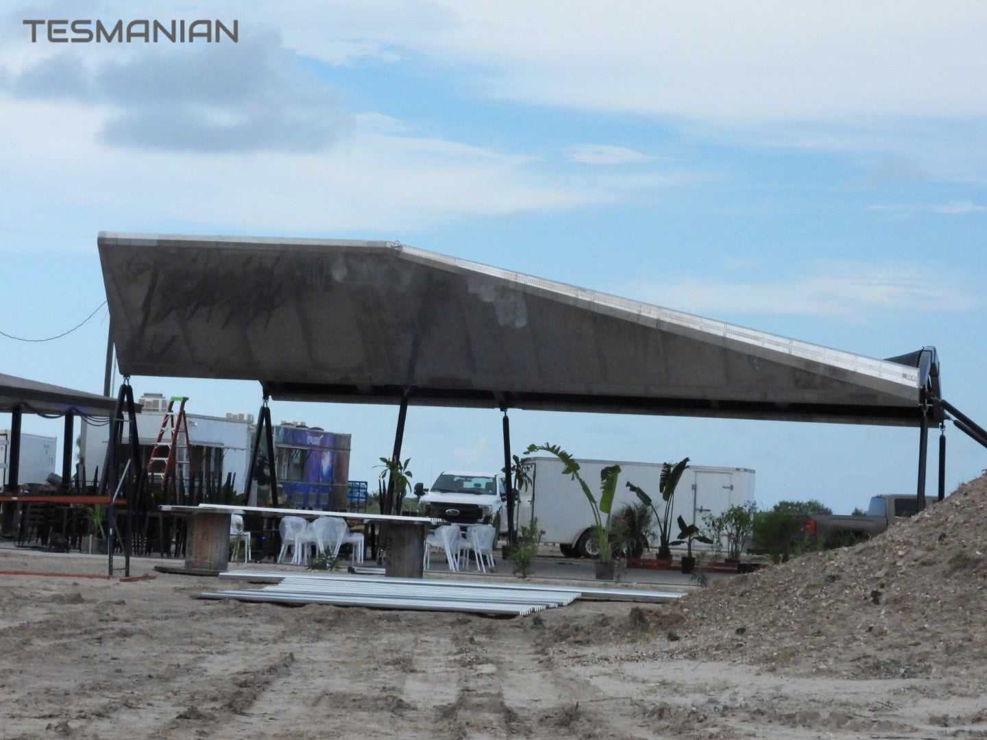 SpaceX 'Stainless-steel' Restaurant under construction as Starship SN5's test flight approaches