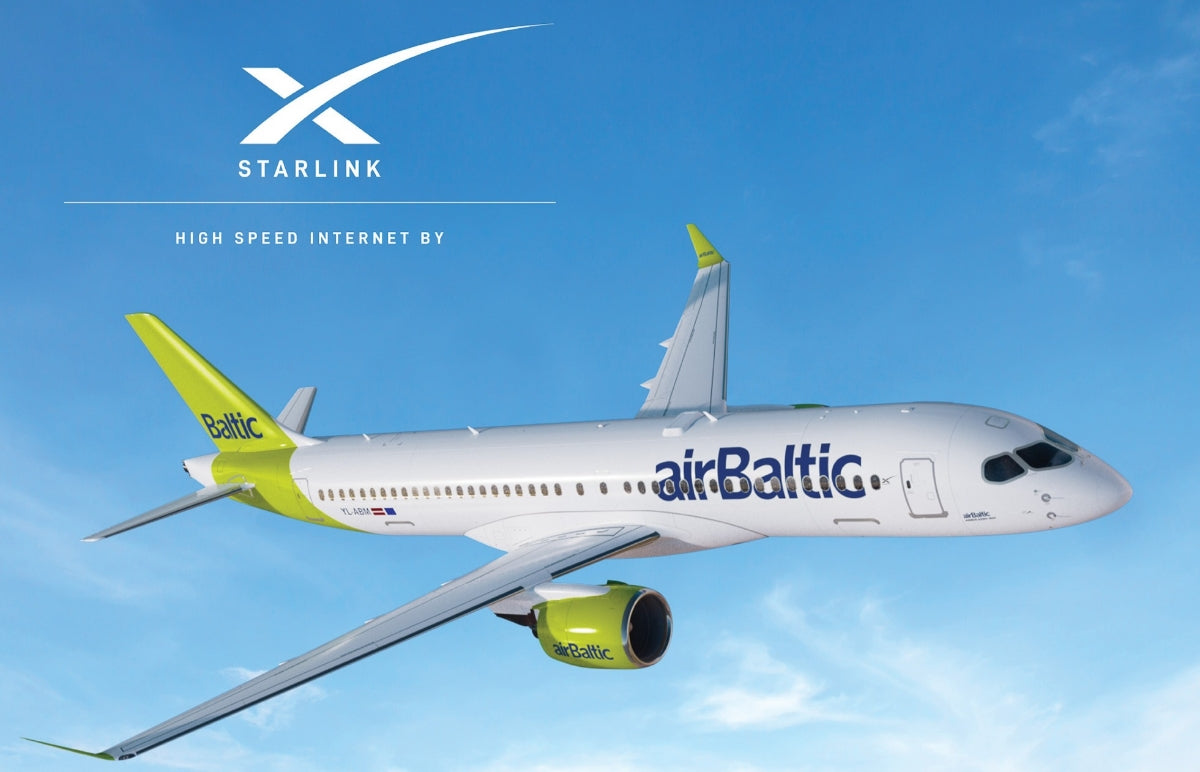 airBaltic will equip its entire airplane fleet with SpaceX Starlink to provide complimentary Internet to passengers