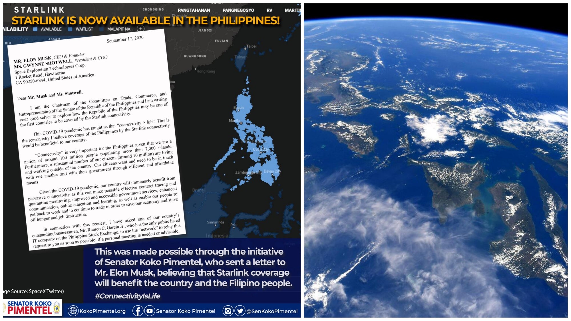 SpaceX Starlink is now available in the Philippines –‘Connectivity is Life,’ says Senator Koko Pimentel