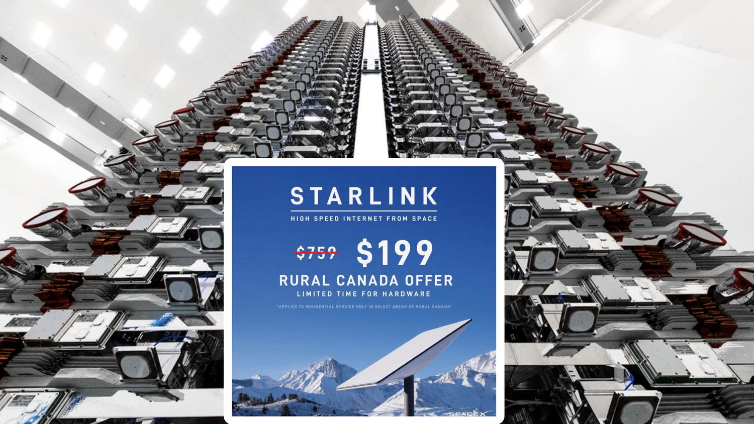 SpaceX is offering a 73% discount on Starlink hardware for rural Canada customers