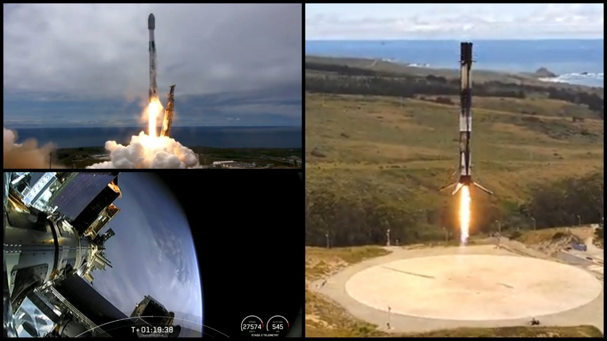 SpaceX Transporter-8 Rideshare mission launches 72 spacecraft, Falcon 9 makes historic 200th landing of an orbital-class rocket
