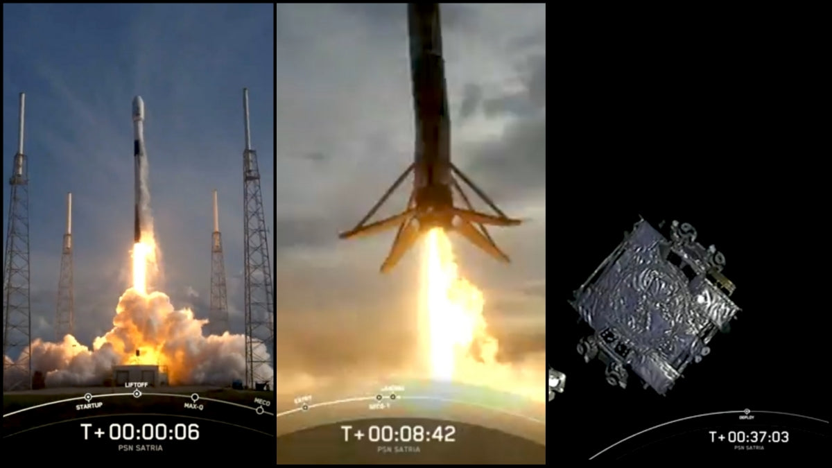 SpaceX Falcon 9 rocket launches Indonesia Pasifik Satelit Nusantara SATRIA broadband satellite