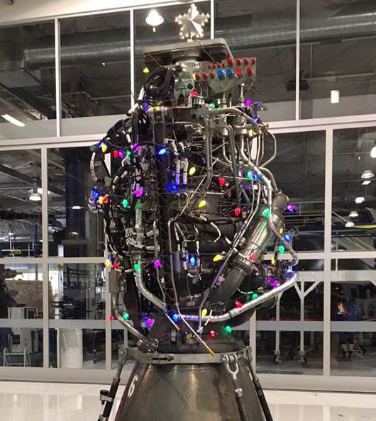 SpaceX celebrates the season with a Holiday-themed Raptor engine