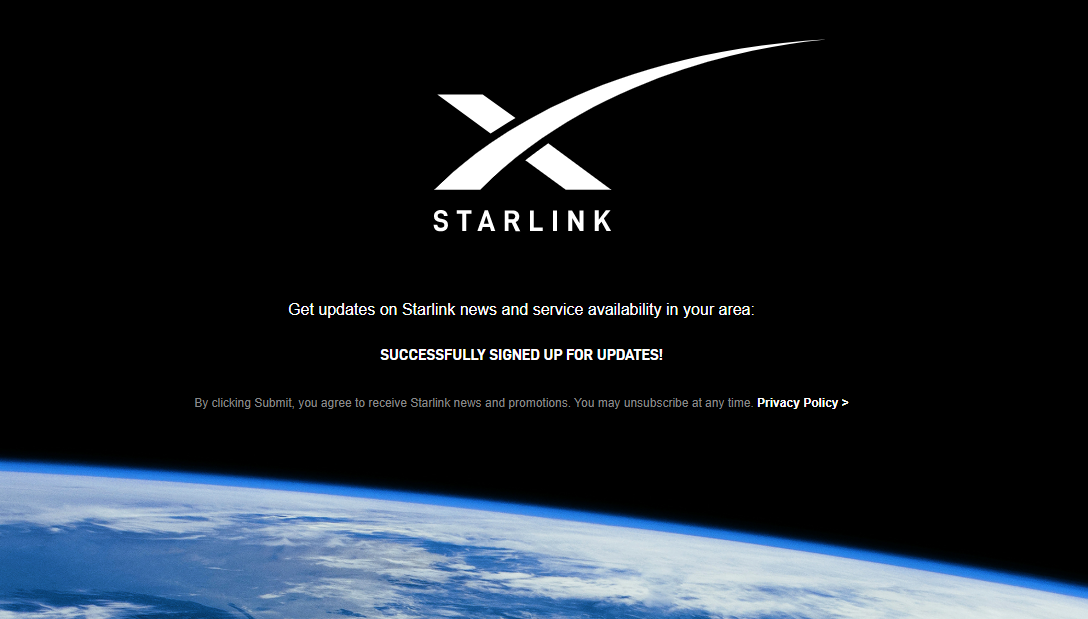 Receive updates about when SpaceX’s Starlink Internet will be available in your city!