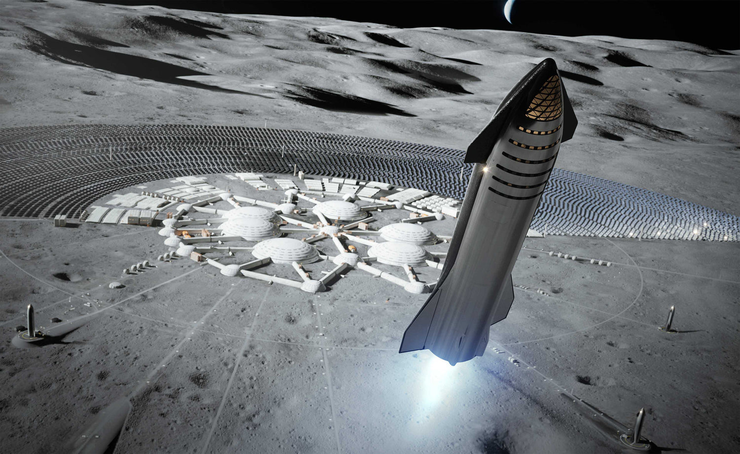 SpaceX plans to build Starships for ‘Moon Base Alpha’