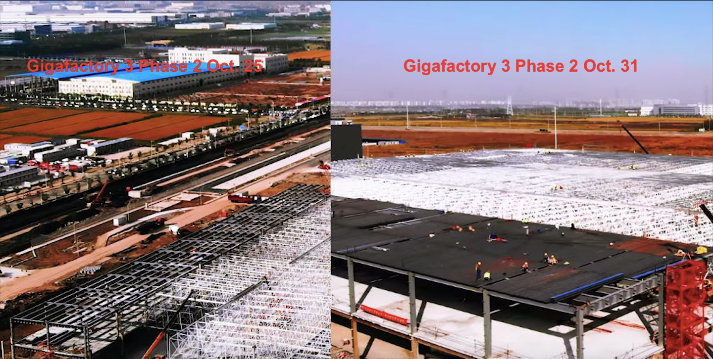 Tesla Gigafactory 3 Battery Facility Construction hits Lightning Speed